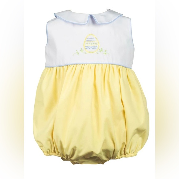 The Proper Peony Edward bubble easter egg baby boy collar embroidered romper - Picture 1 of 6
